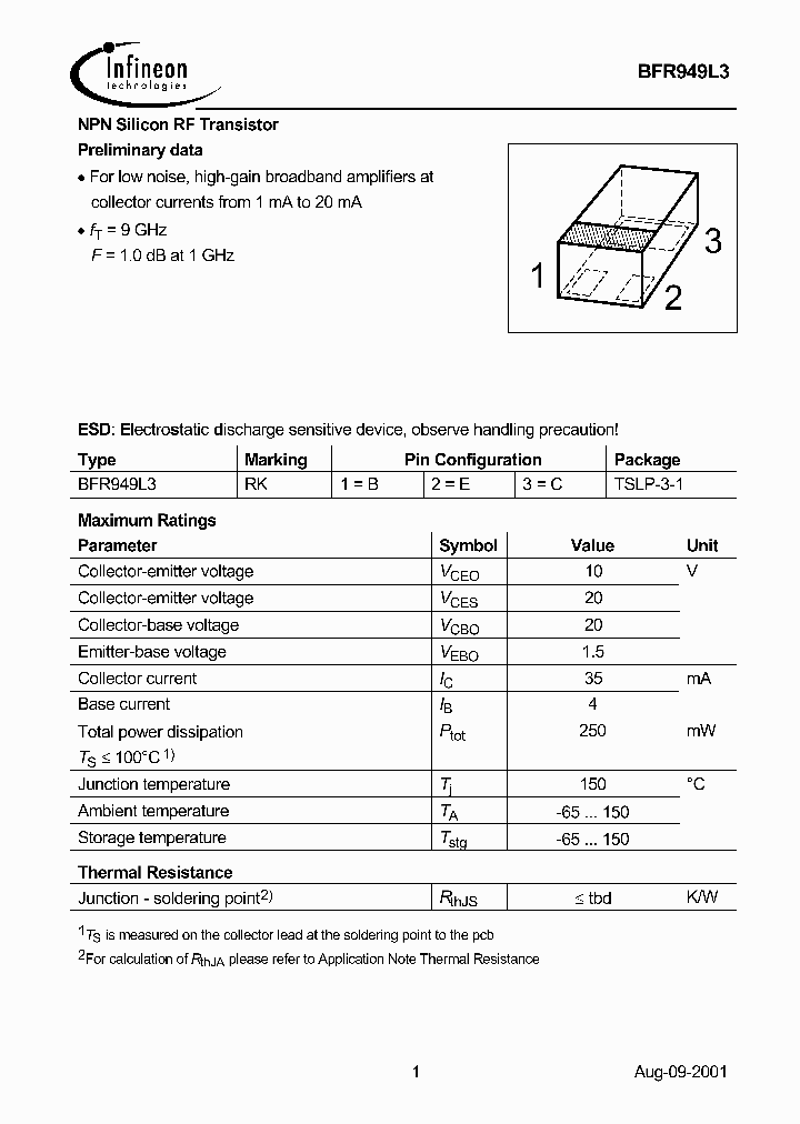BFR949L3_1156970.PDF Datasheet