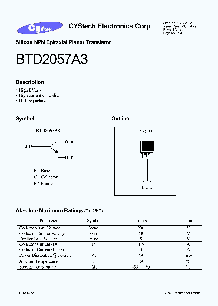 BTD2057A3_1221237.PDF Datasheet