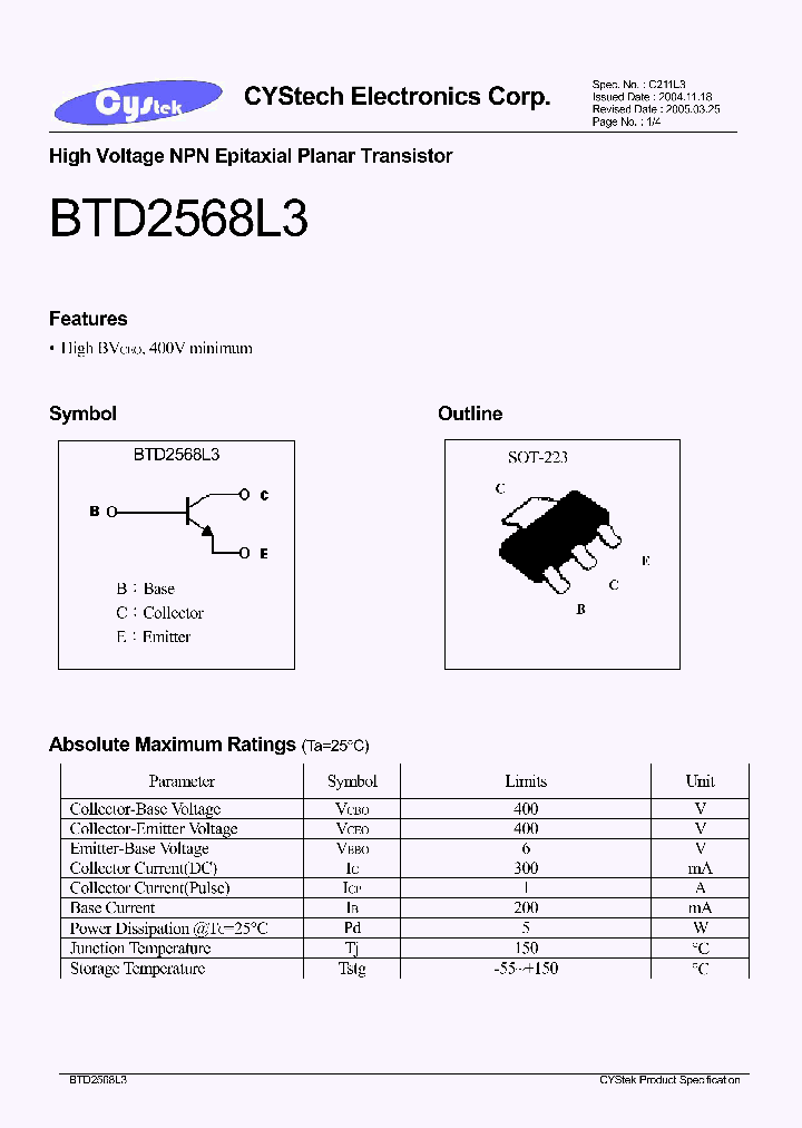 BTD2568L3_1221257.PDF Datasheet