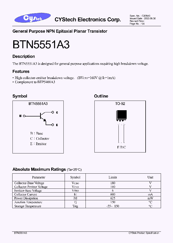 BTN5551A3_1221329.PDF Datasheet