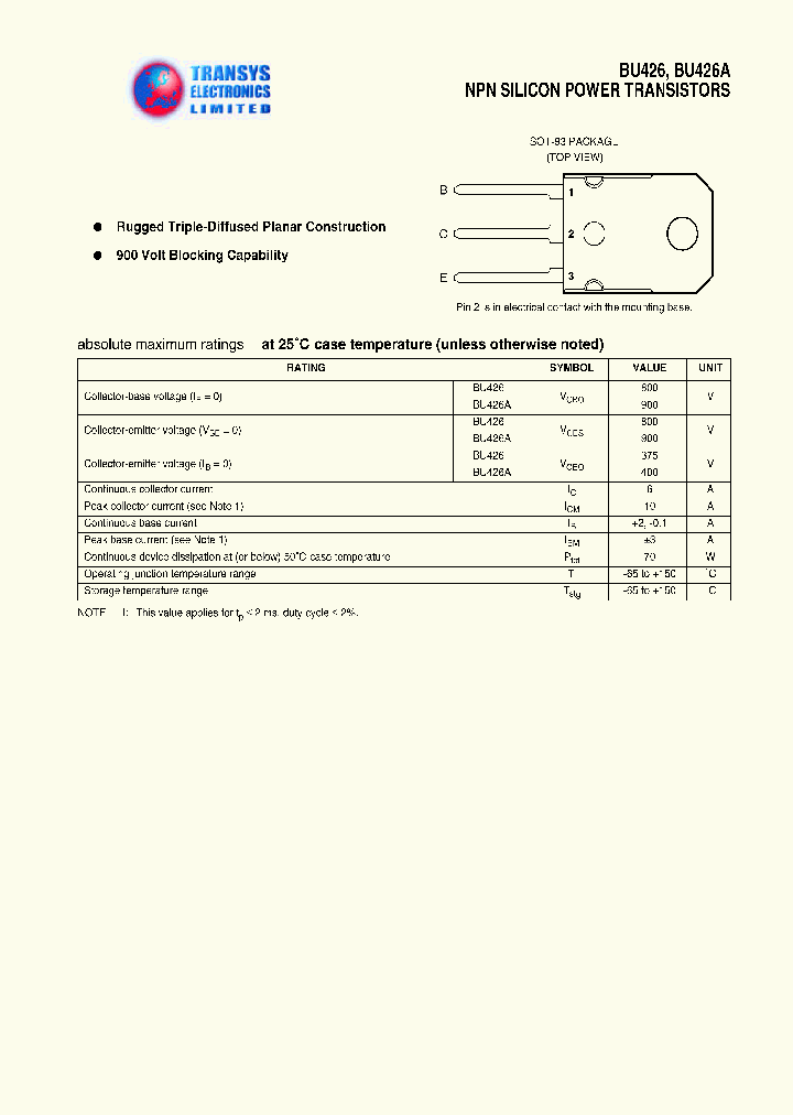 BU426_1147279.PDF Datasheet