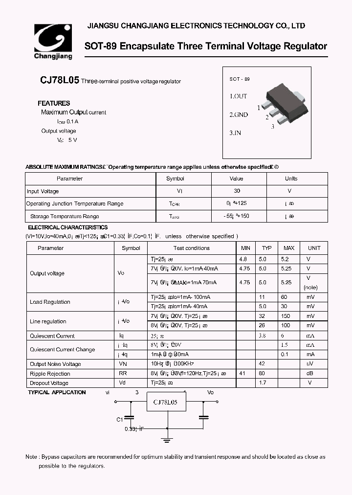 CJ78L05-SOT-89_1226262.PDF Datasheet