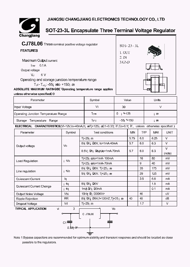 CJ78L06-SOT-23-3L_1226264.PDF Datasheet