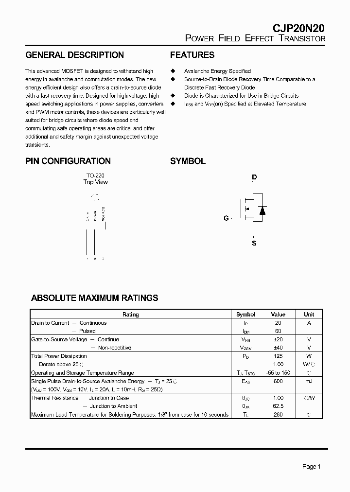 CJP20N20_1226340.PDF Datasheet