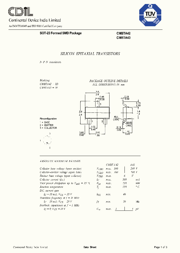 CMBTA43_1227191.PDF Datasheet