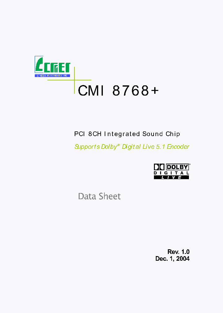 CMI8768_1227271.PDF Datasheet
