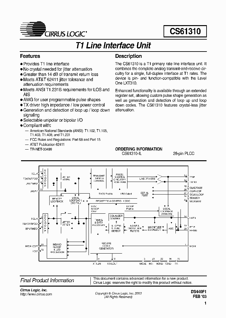 CS61310-IL_1228919.PDF Datasheet