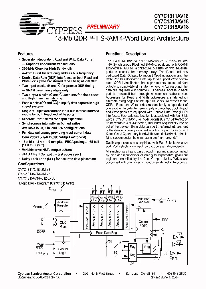 CY7C1315AV18-250BZC_1230551.PDF Datasheet