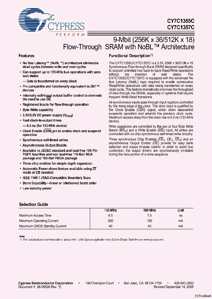 CY7C1357C-133AXC_1102250.PDF Datasheet