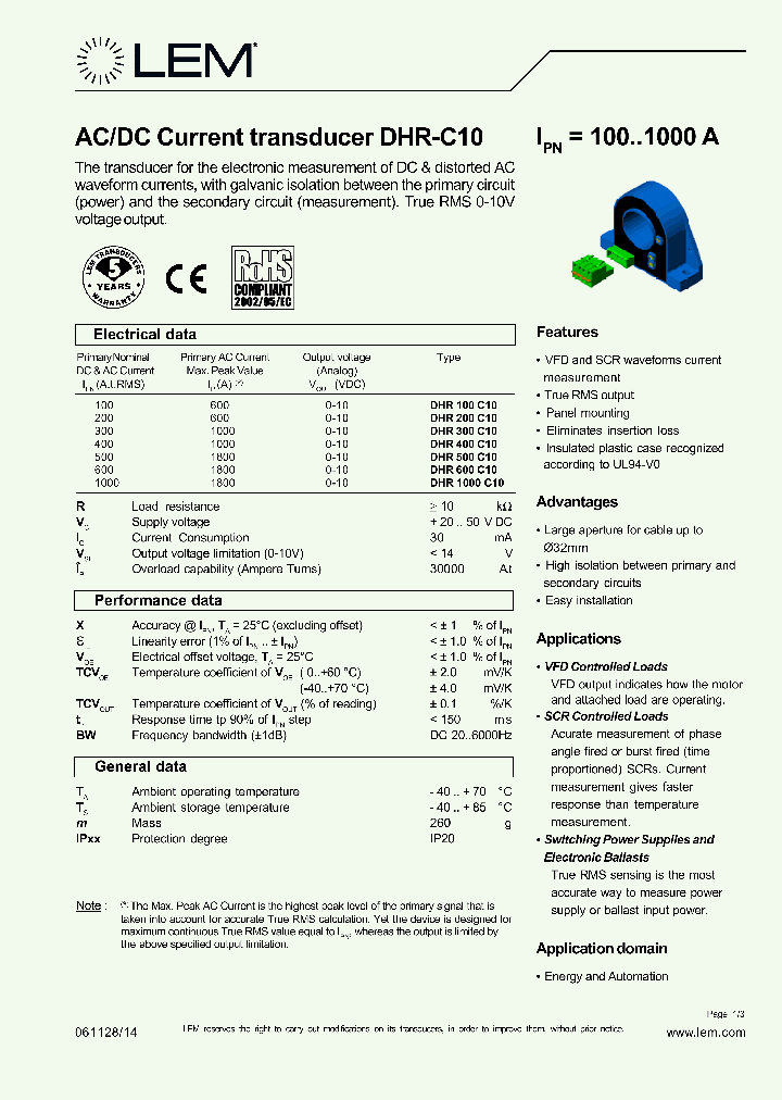 DHR200C10_701431.PDF Datasheet