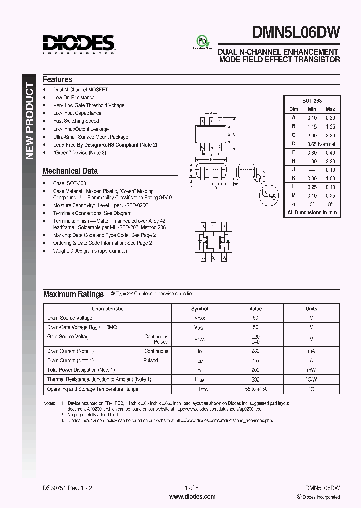 DMN5L06DW_1176313.PDF Datasheet