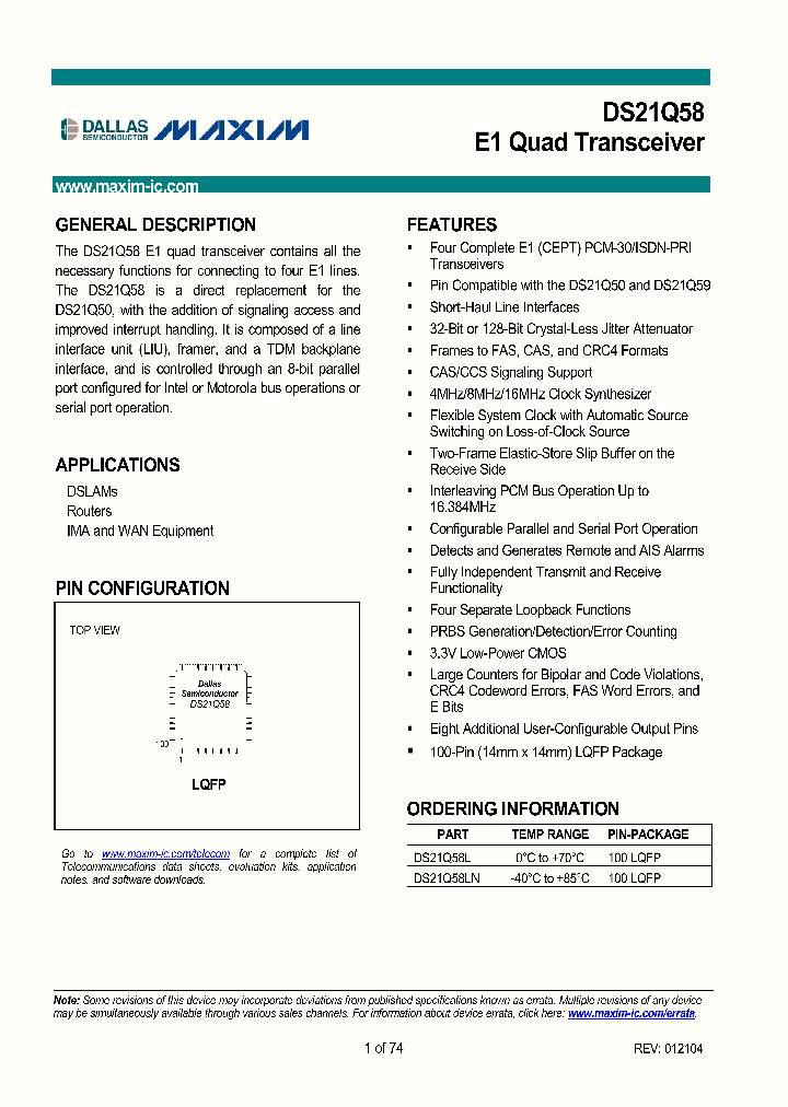 DS21Q58LN_1234156.PDF Datasheet