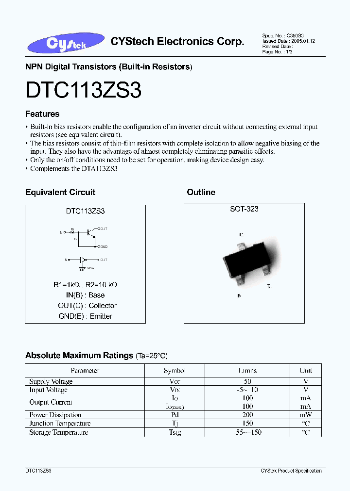 DTC113ZS3_1235081.PDF Datasheet