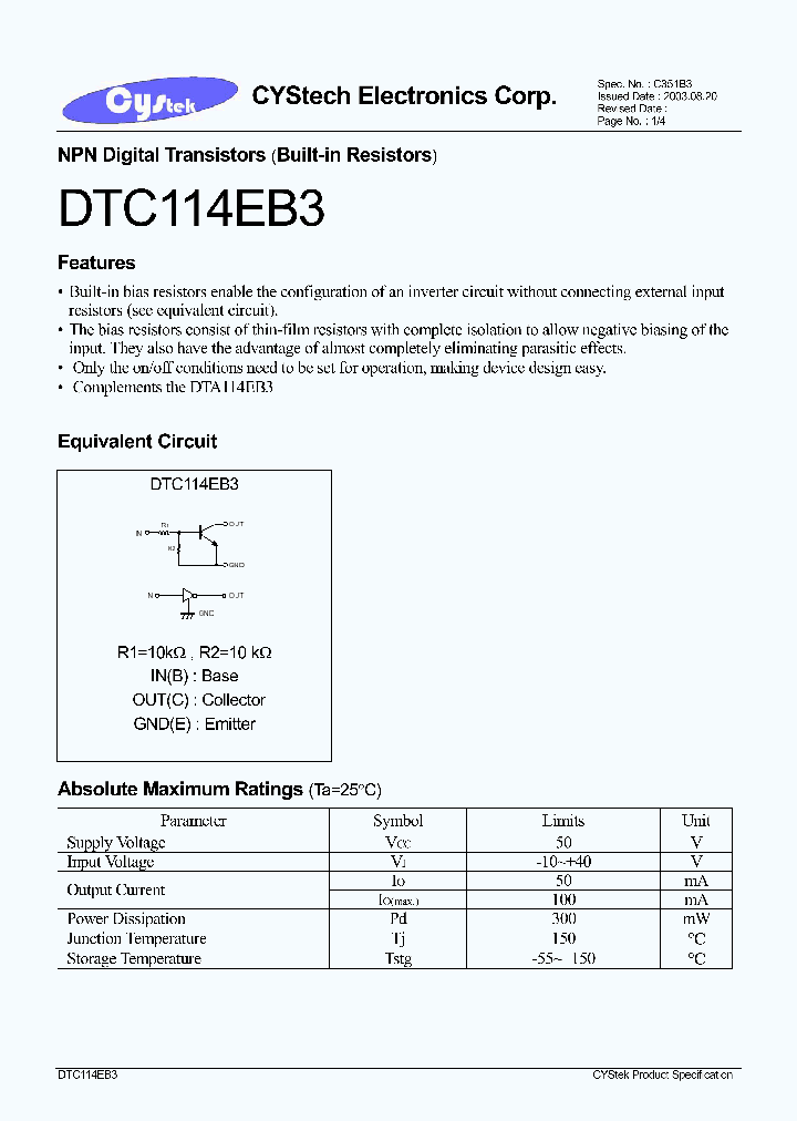 DTC114EB3_1235086.PDF Datasheet