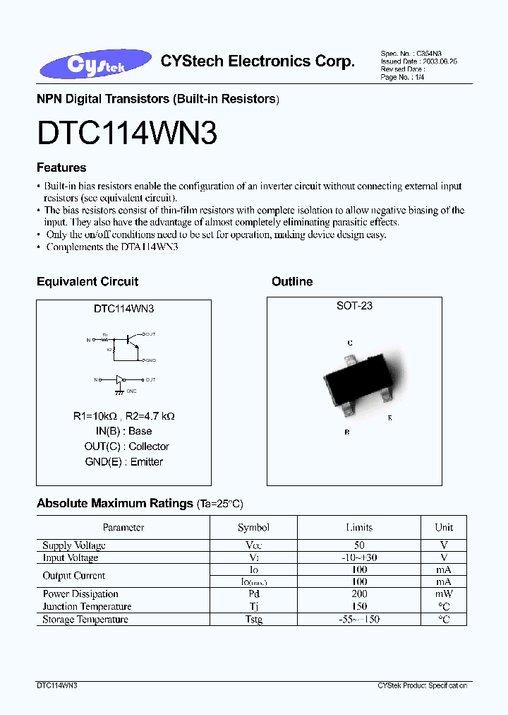 DTC114WN3_1235100.PDF Datasheet