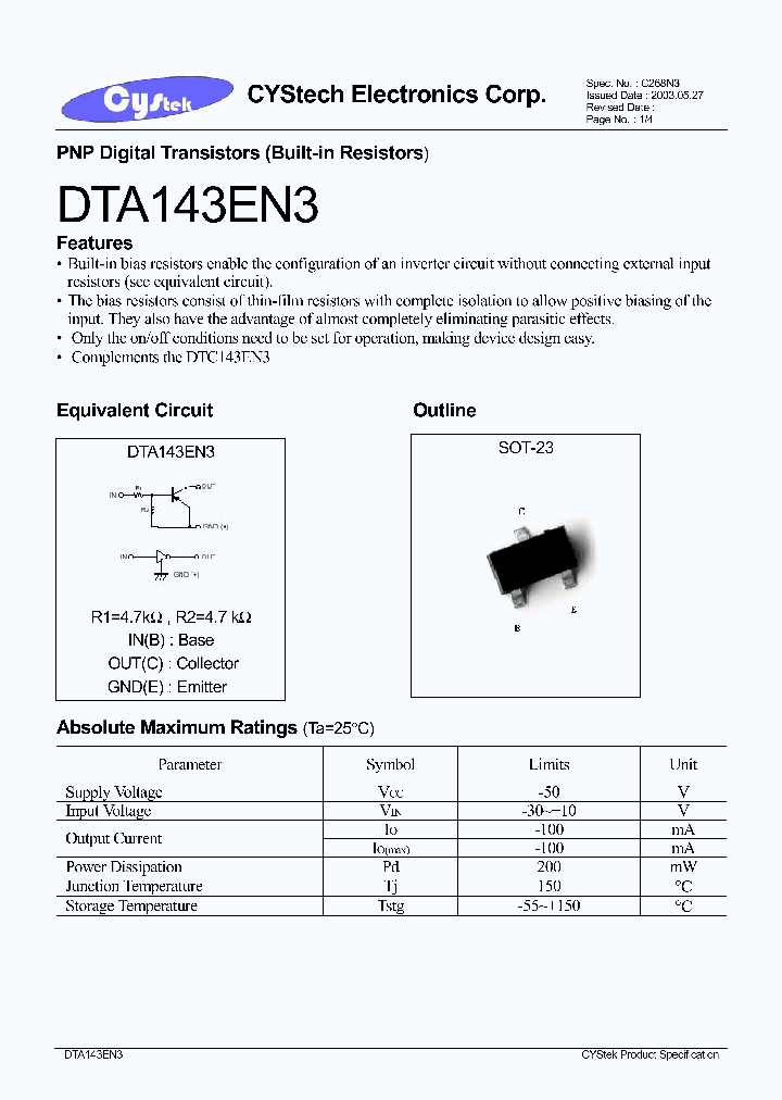 DTC143EN3_1235151.PDF Datasheet