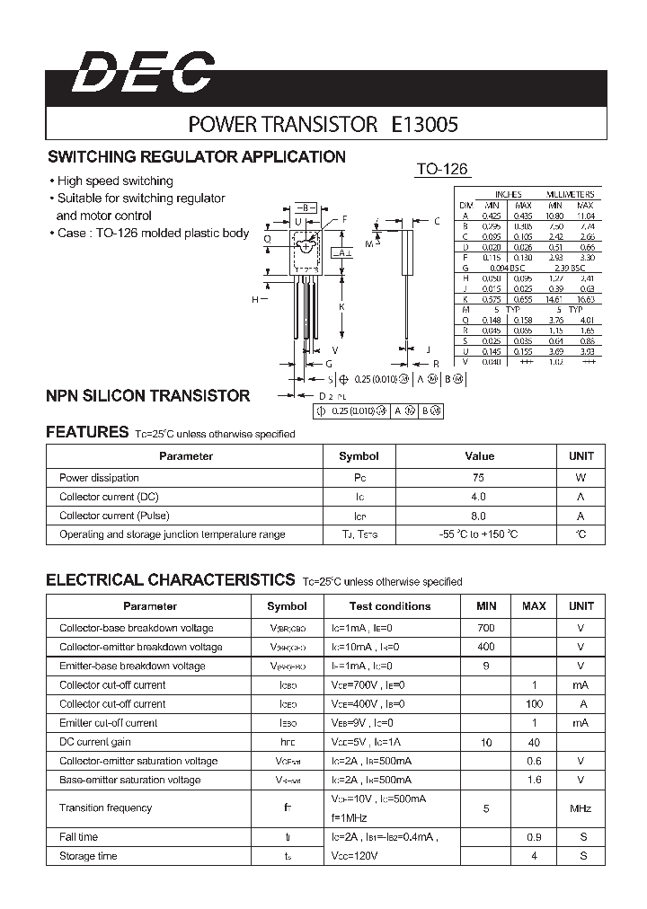E13005TO-126_1235417.PDF Datasheet