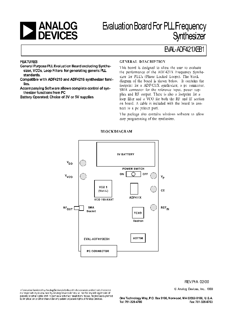 EVAL-ADF421XEB1_1238261.PDF Datasheet