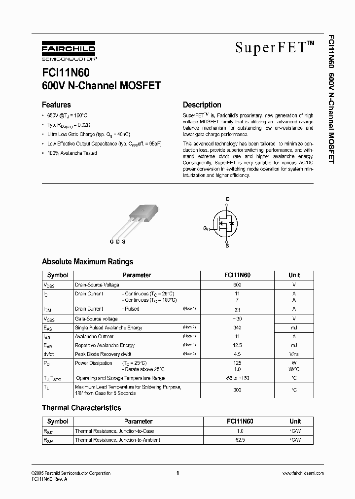 FCI11N60_1239080.PDF Datasheet