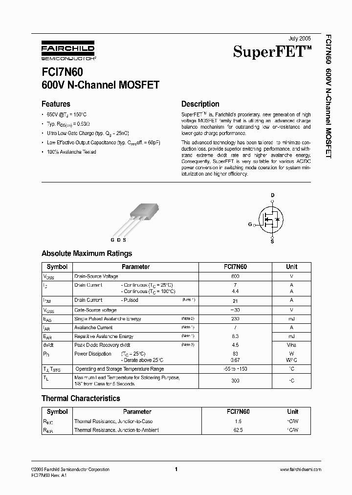 FCI7N60_1239082.PDF Datasheet