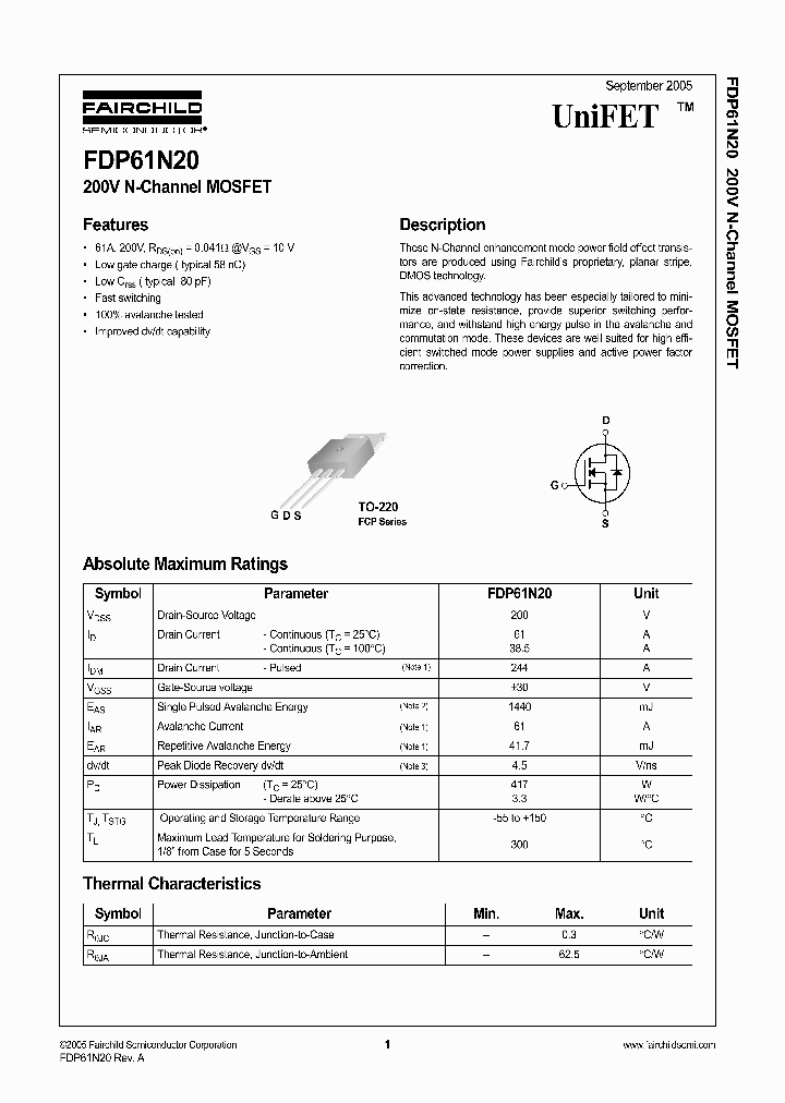 FDP61N20_1239563.PDF Datasheet