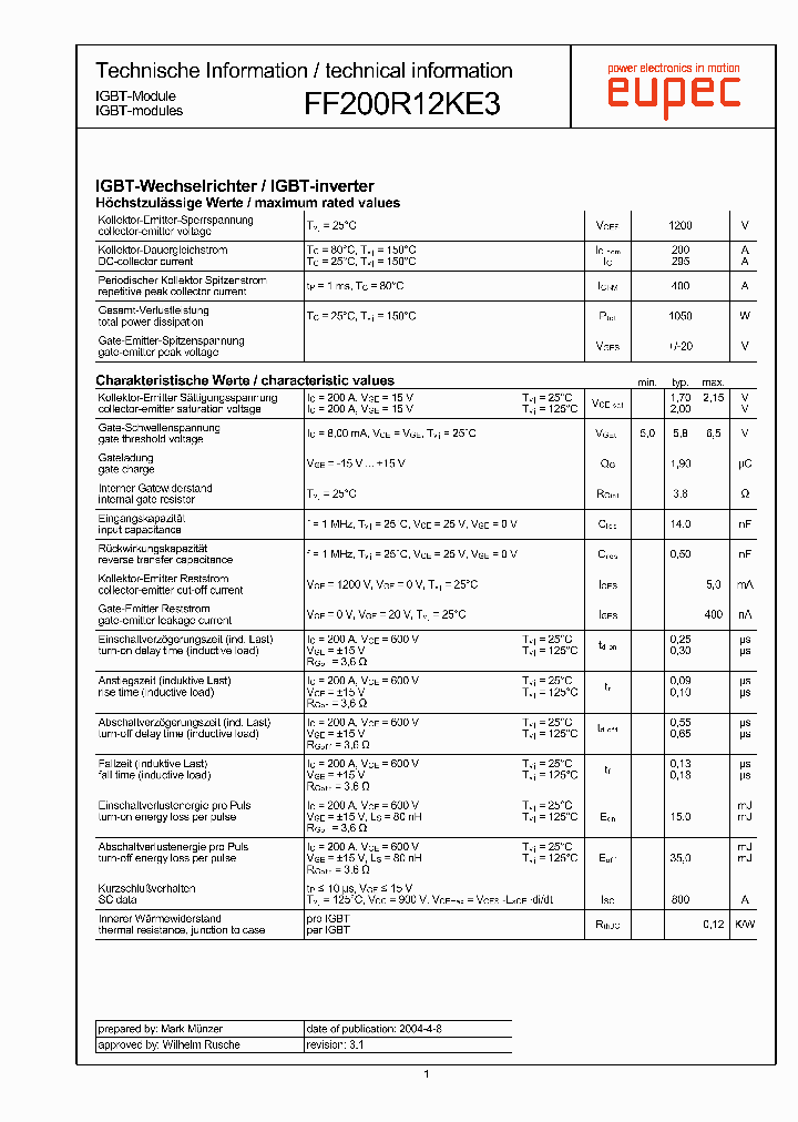 FF200R12KE3_1117295.PDF Datasheet