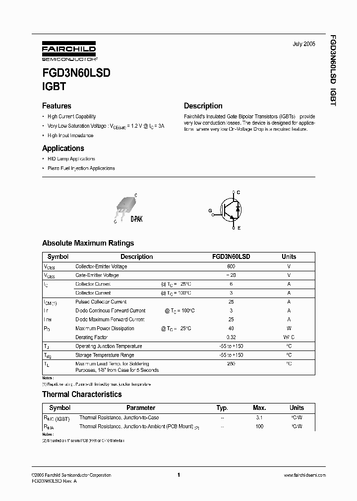 FGD3N60LSD_1113737.PDF Datasheet