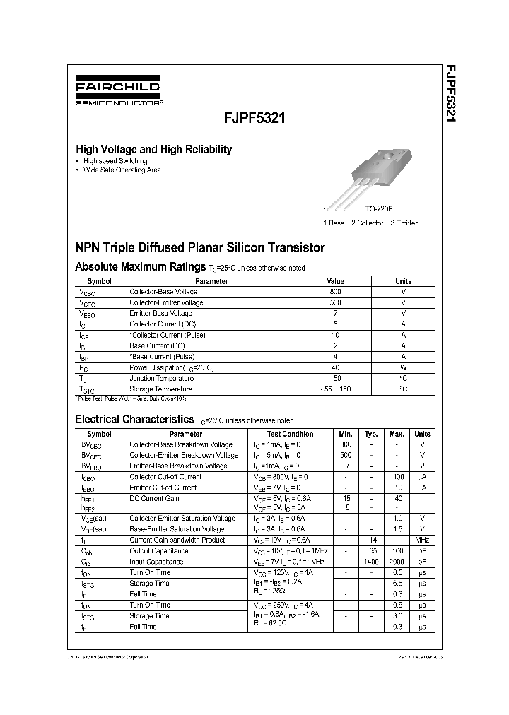 FJPF5321_1240375.PDF Datasheet