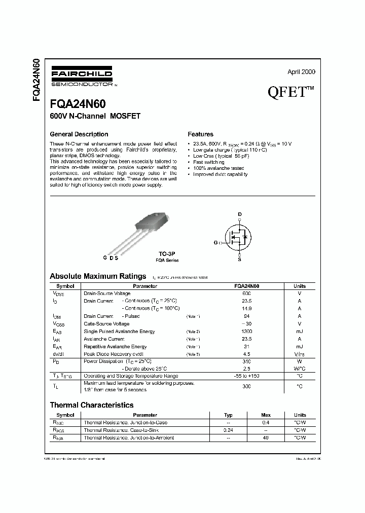 FQA24N60_1087340.PDF Datasheet