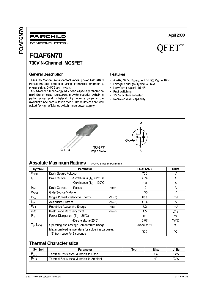 FQAF6N70_1241500.PDF Datasheet