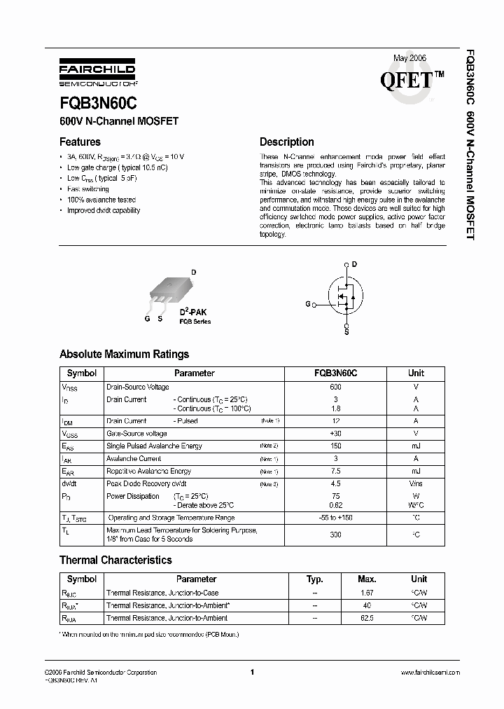 FQB3N60C0605_1241520.PDF Datasheet