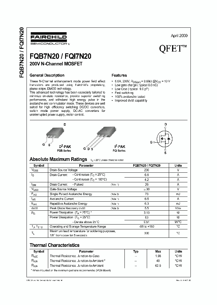FQI7N20_1241663.PDF Datasheet