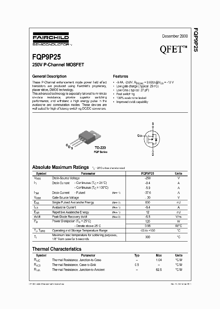 FQP9P25_1241793.PDF Datasheet