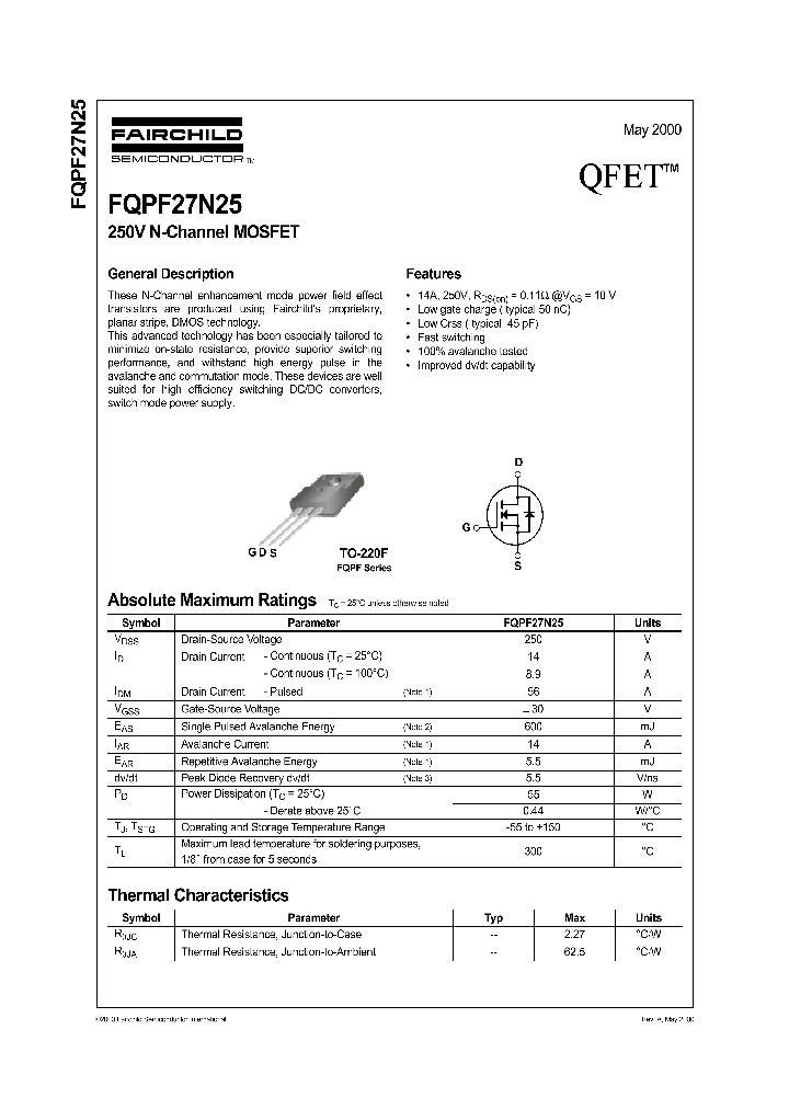 FQPF27N25_1241834.PDF Datasheet