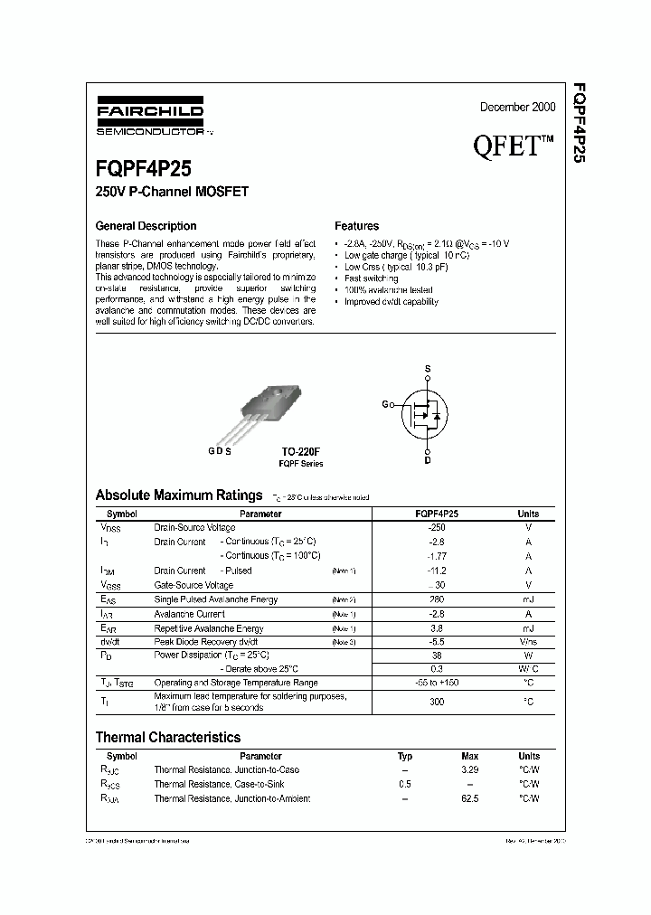 FQPF4P25_1241871.PDF Datasheet