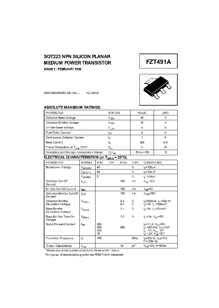 FZT491A_1052335.PDF Datasheet