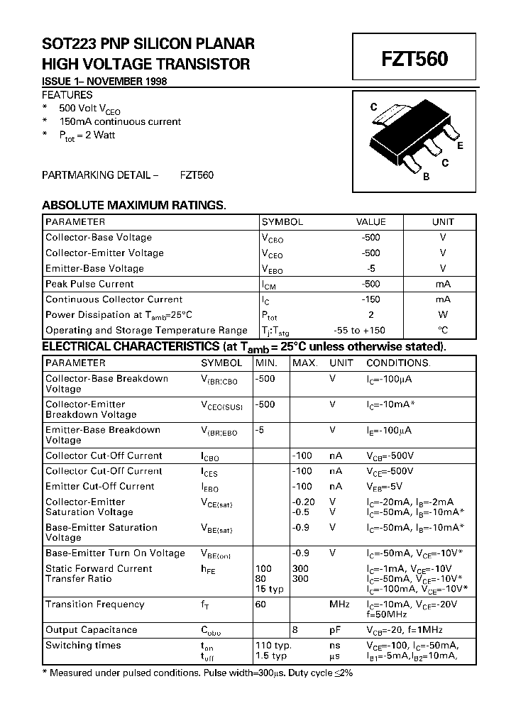 FZT560_1243702.PDF Datasheet