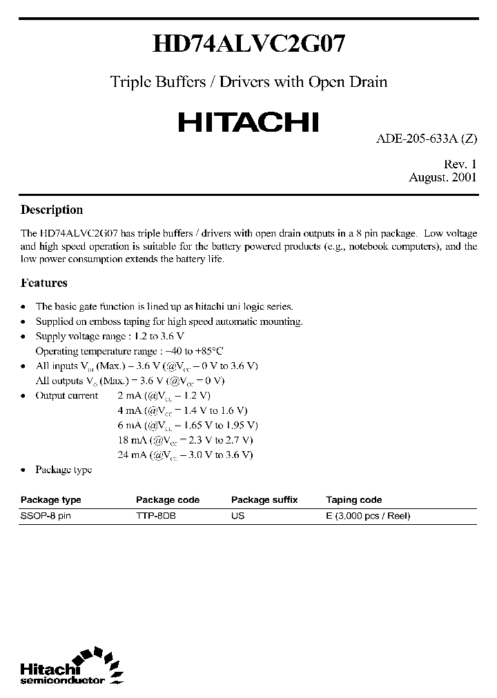HD74ALVC2G07_1248227.PDF Datasheet