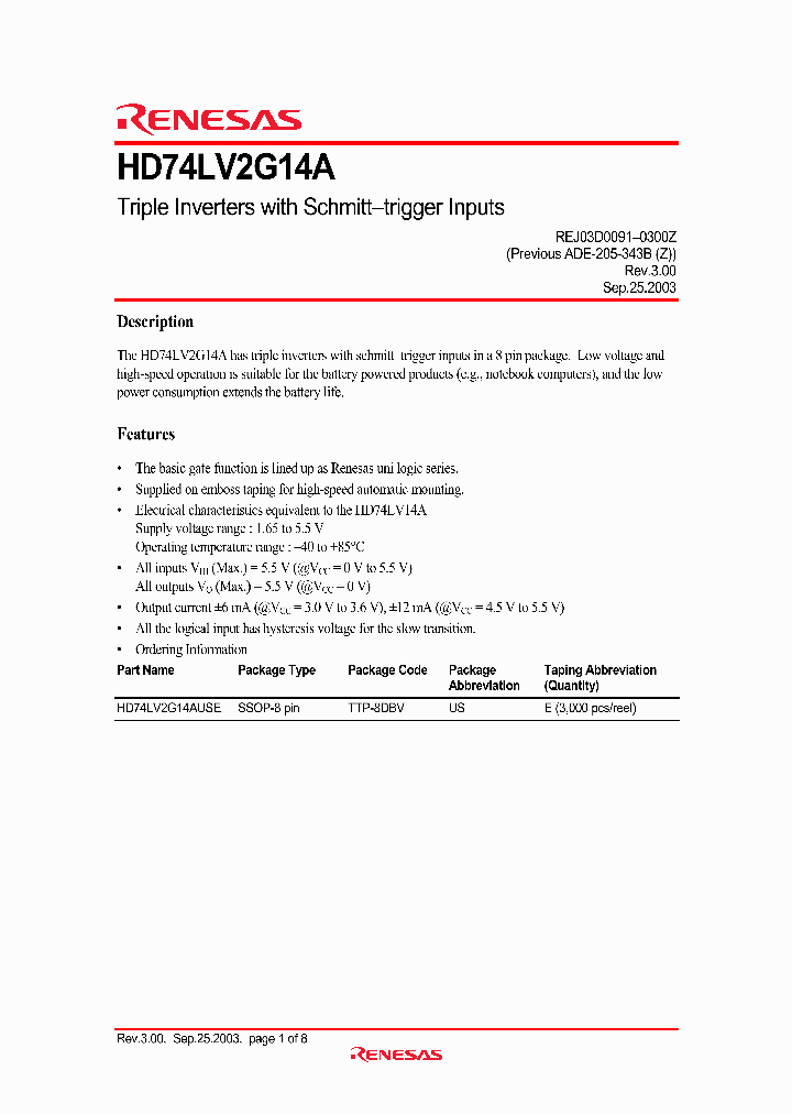 HD74LV2G14AUSE_1248528.PDF Datasheet