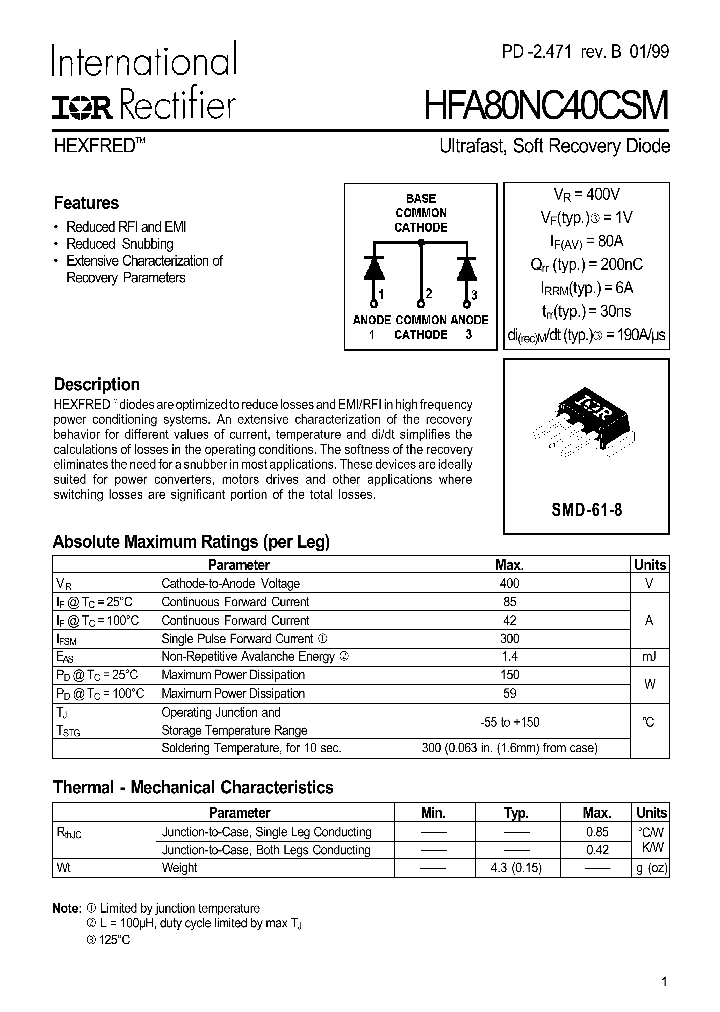 HFA80NC40CSM_1249288.PDF Datasheet