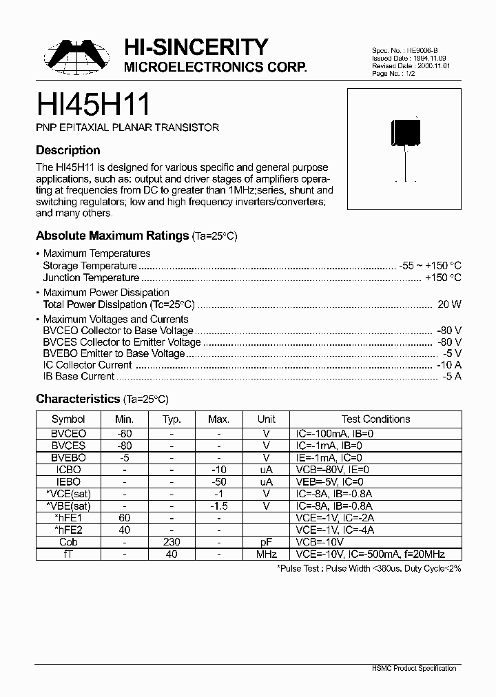 HI45H11_1073679.PDF Datasheet