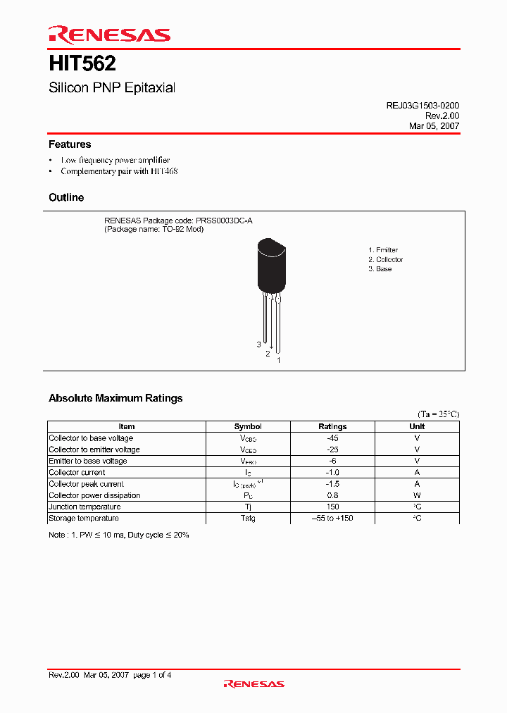 HIT562_1065561.PDF Datasheet