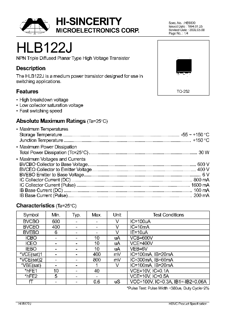 HLB122J_1250164.PDF Datasheet