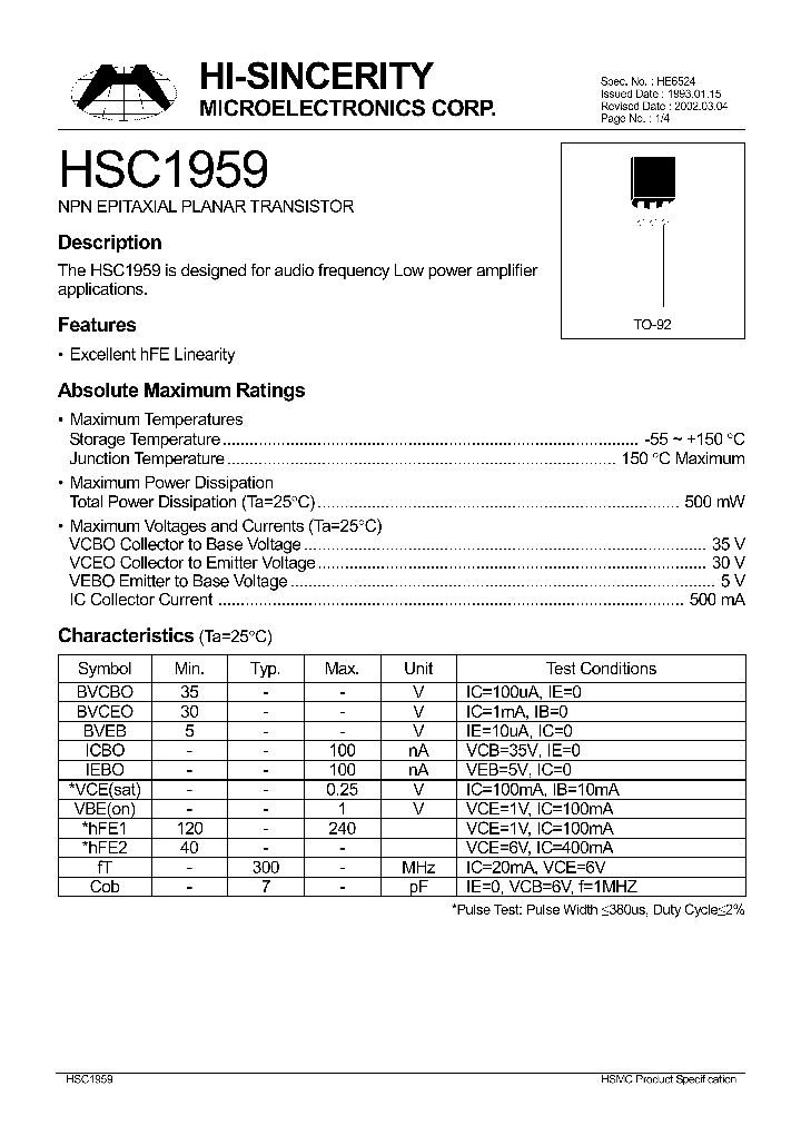 HSC1959_1063684.PDF Datasheet