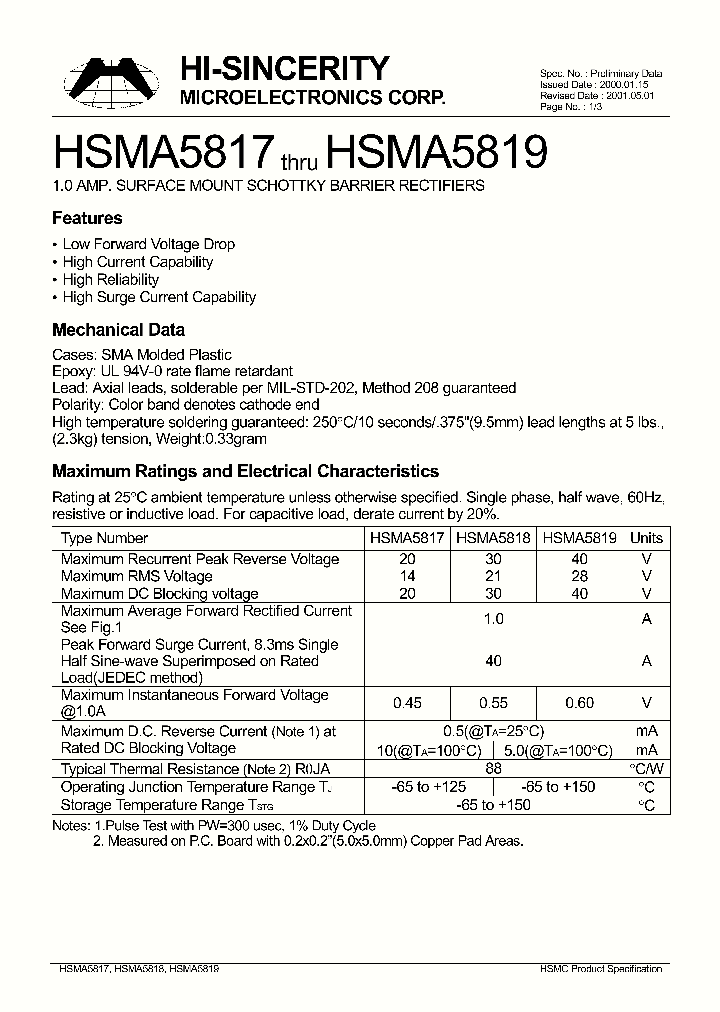 HSMA5819_1251360.PDF Datasheet