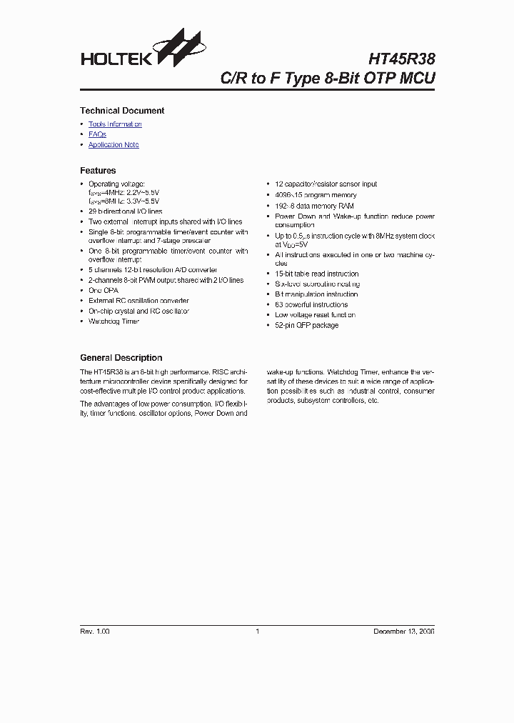 HT45R38_1137360.PDF Datasheet