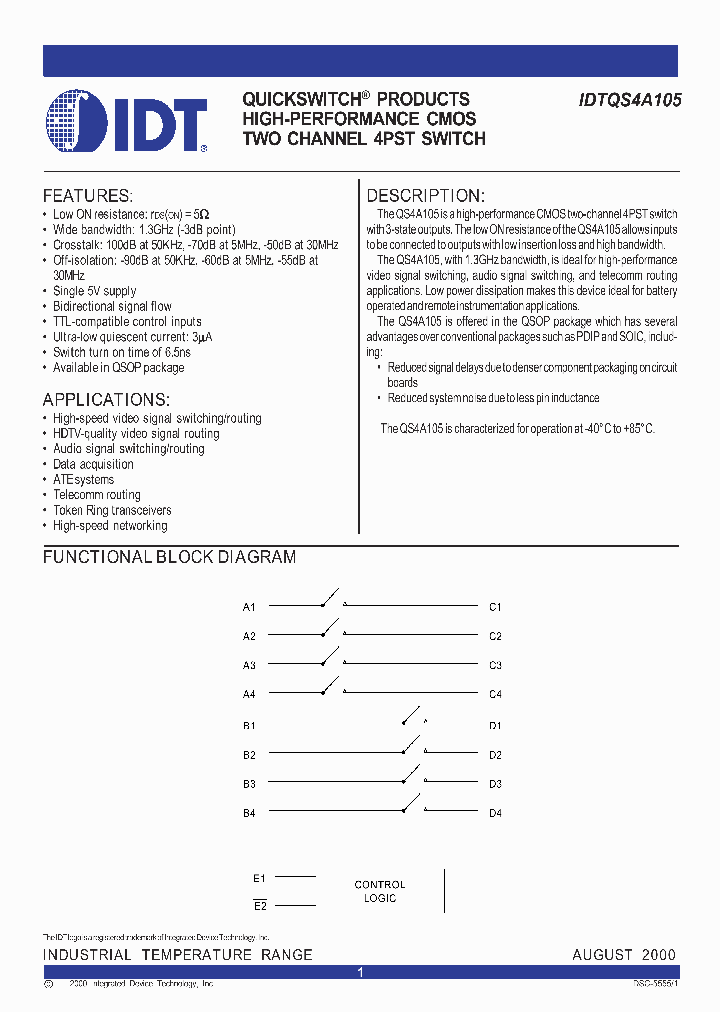 IDTQS4A105Q_1254232.PDF Datasheet