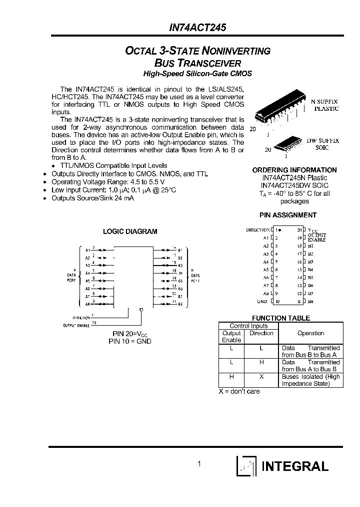 IN74ACT245N_1254741.PDF Datasheet