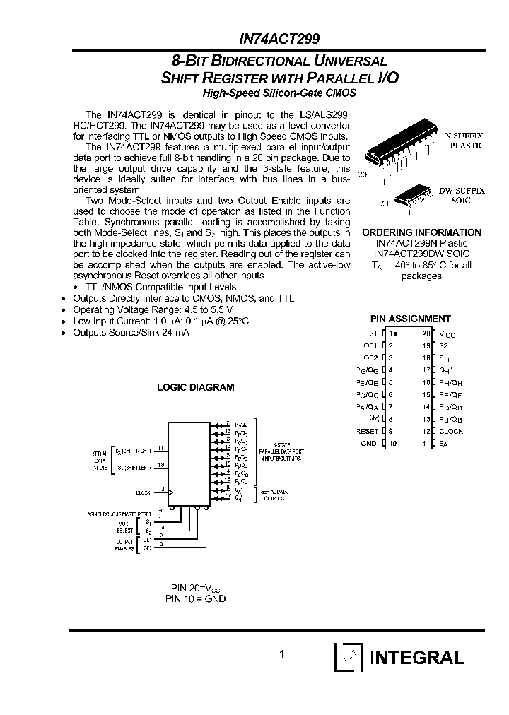 IN74ACT299N_1254748.PDF Datasheet