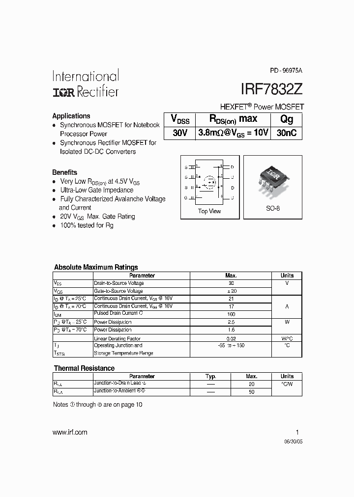 IRF7832Z_1085148.PDF Datasheet